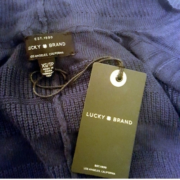 LUCKY BRAND Dolman Sleeve Open Front Cardigan in Navy Blue - Picture 8 of 9